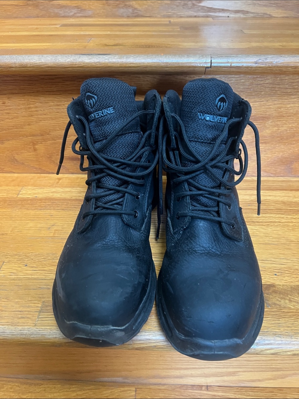 Wolverine Men's Black Lace-Up Work Boots